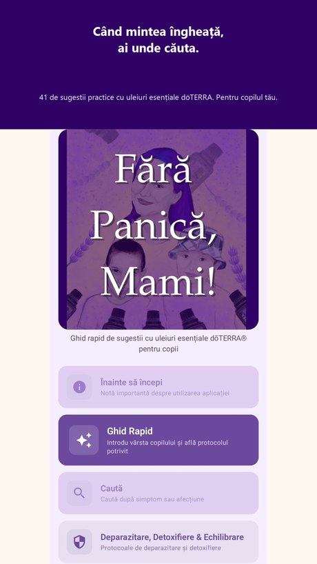 Aplicația „Fără panică, Mami!